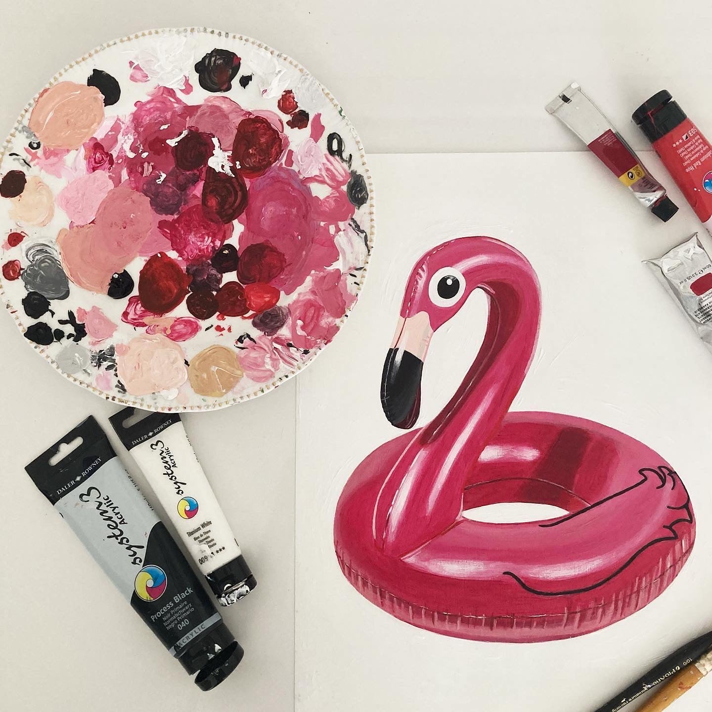 Flamingo Floaty Limited Edition Giclée Fine Art Print