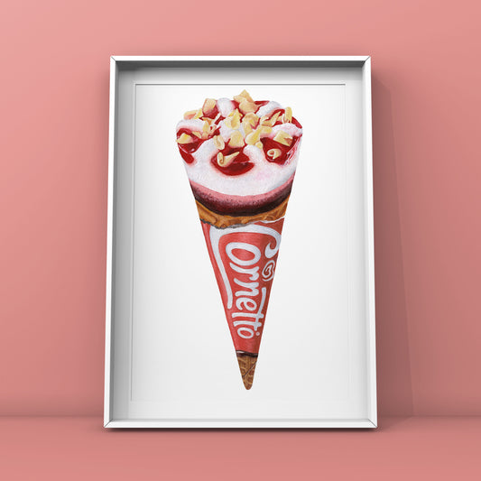 Strawberry Ice Cream Limited Edition Giclée Fine Art Print