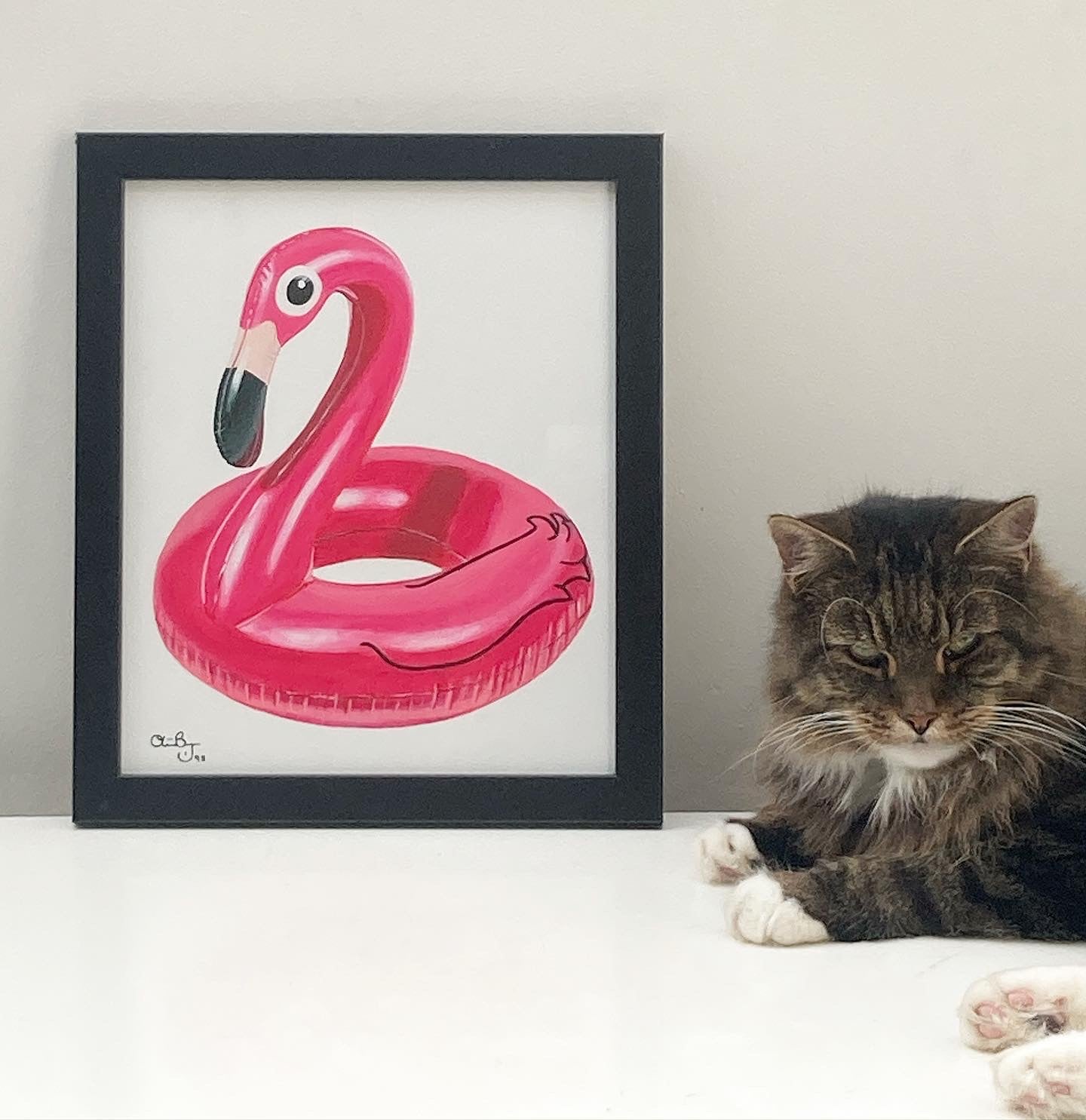 Flamingo Floaty Limited Edition Giclée Fine Art Print