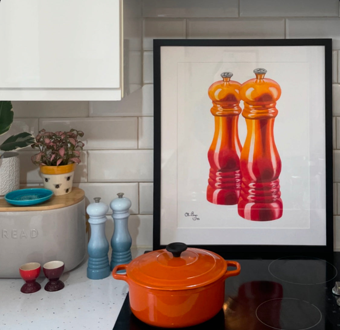 Salt and Pepper Mills Limited Edition Giclée Fine Art Print